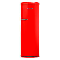 Britannia Breeze Retro Tall Fridge with Freezer Compartment, A+ Energy Rating, 60cm Wide Red